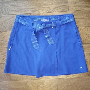 Nike golf blue plaid with sash belt skort all in one size 10